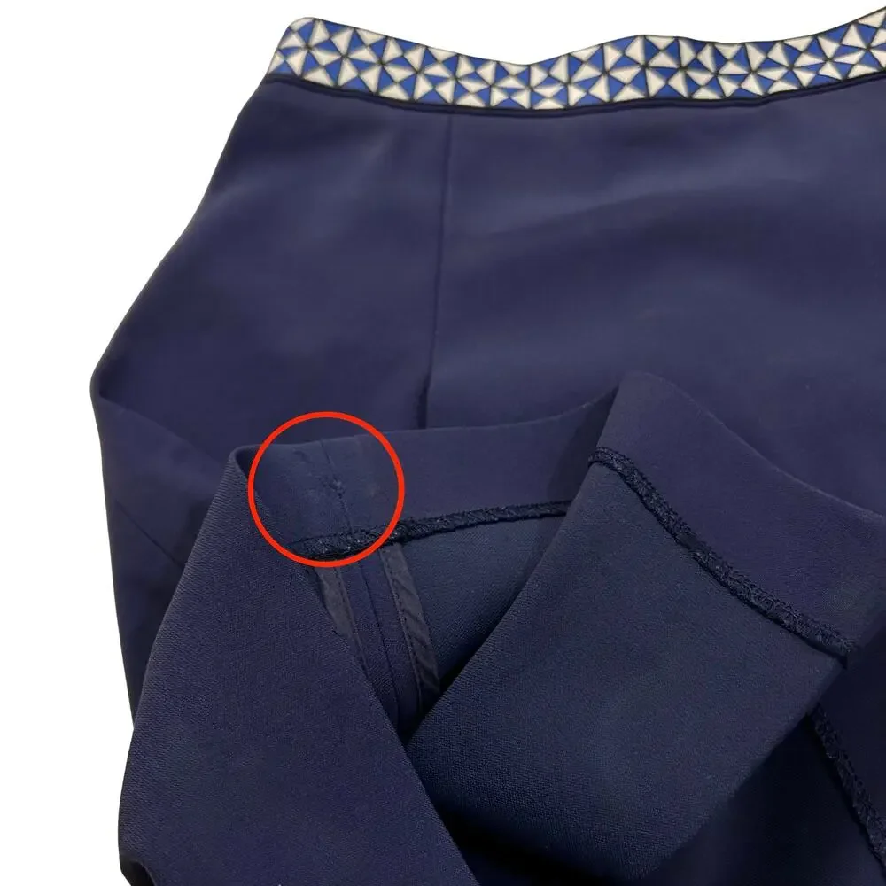Tory Sport Tech Twill Tennis Skirt Navy Logo Tape Box Pleat Golf Mini Size 0 XS